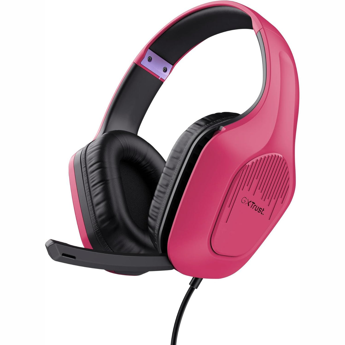 299704 - TRUST GAMING Kufje GXT 415P Zirox, 50 mm, Pajtueshme me PC, Xbox, PS4, PS5, 3.5 mm, Mikrofon i Palosshëm, 2 m - Rozë