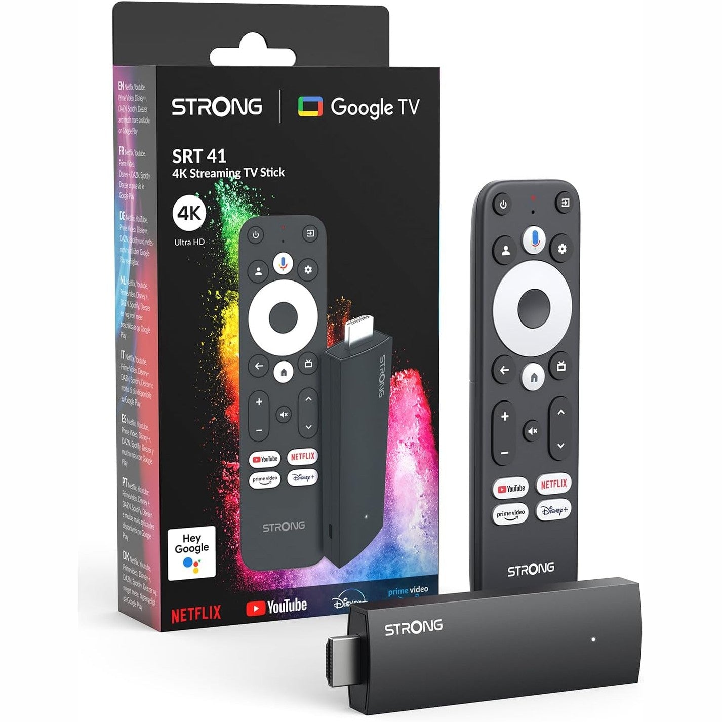266203 - STRONG SRT41 4K UHD Google TV Stick, Android 11, WiFi, Chromecast i integruar, Asistent Google, HDR10+, Dolby Audio, Dolby Vision, Netflix, Prime Video, YouTube, Disney+