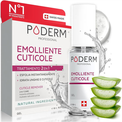 317498 - PODERM Heqës Kutikulash 2-në-1, Eksfolion dhe Hidraton Kutikulat, Heq qelizat e vdekura të lëkurës, Swiss Lab
