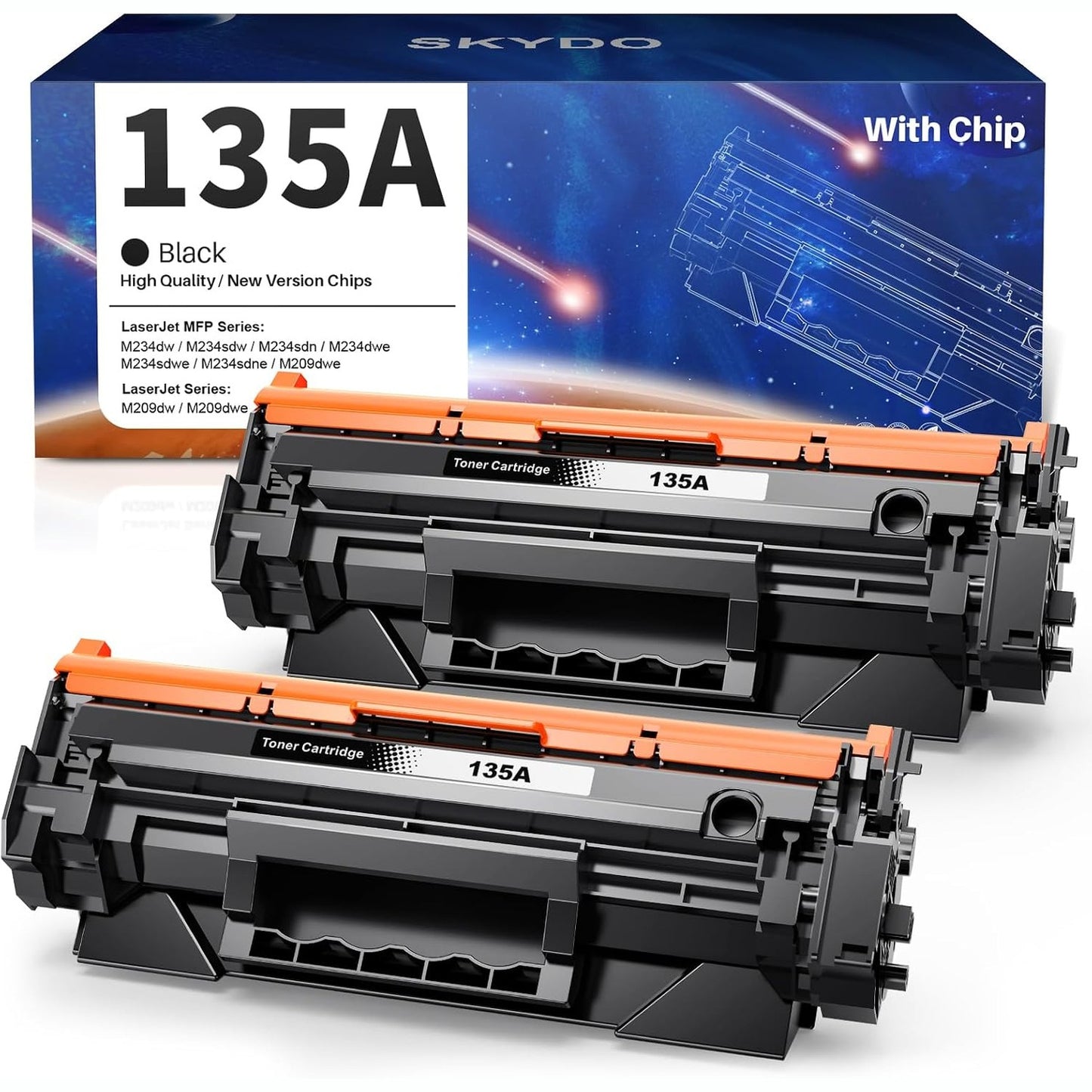 276488 - HP TONER 135A W1350A, i pajtueshëm me HP 135A W1350A 135X W1350X, për LaserJet MFP M234dw M209dw M234sdn M234sdw, me çip, 2 tonerë të zinj 135A