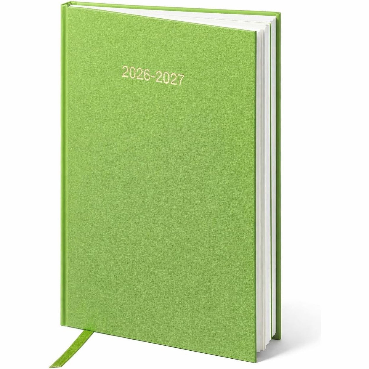 274436 - Ditar Akademik 2026-2027, Planifikues Ditë për Faqe A5, Ditar Studenti me Kopertinë të Fortë, Ngjyrë Limoni e Gjelbër, Gusht 2026 - Korrik 2027