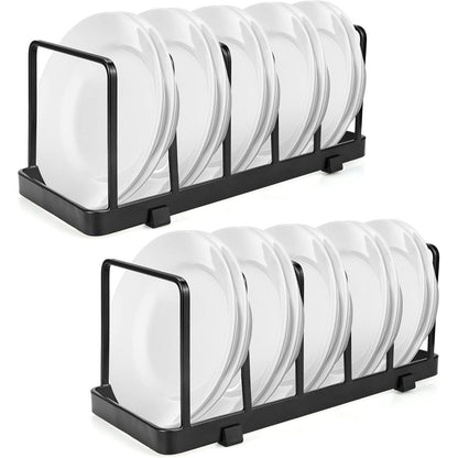 215686 - 2 mbajtëse pjatash, mbajtëse kapaku tenxheresh, raft vertikal pjatash, kullues enësh, mbajtëse kapaku enësh, raft kullues, tabaka, dërrasë prerëse, mbajtëse enësh për pjekje, e zezë, organizues kuzhine