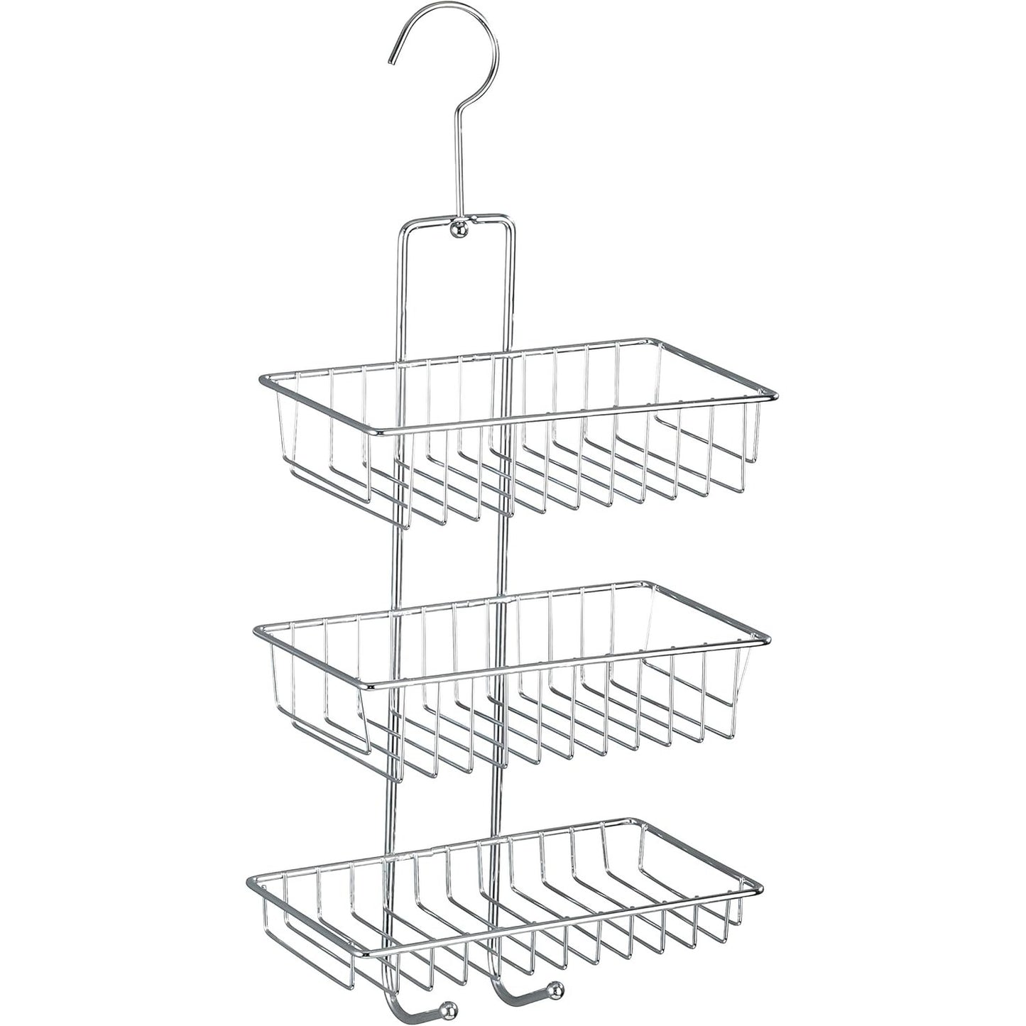 241632 - Raft Dushi WENKO Nivala, 3 nivele, Çelik Kromi i Lëmuar, 22 x 50 x 13.5 cm, Argjend