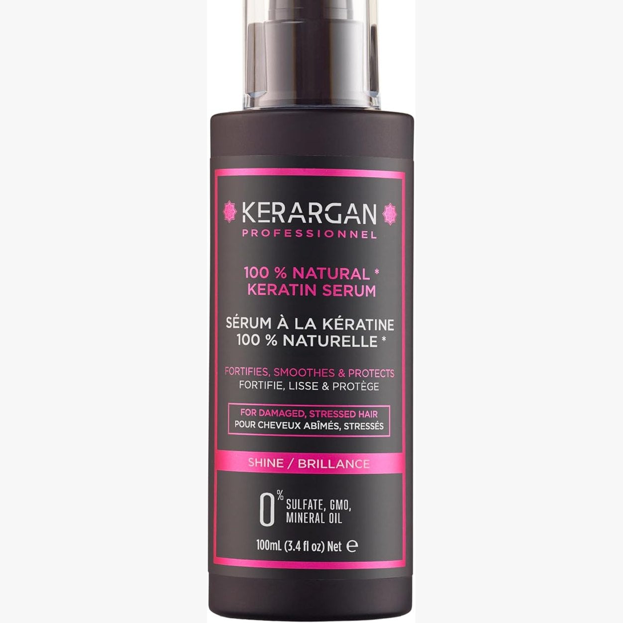 316793 - KERARGAN Serum Ultra Riparues për Flokë me Keratinë, 100 ml, Mbrojtës, Zbutës, Vajra Natyralë nga Kastori, Makadamia, Argani, Pa Sulfate, Pa OMGJ, Pa Vaj Mineral