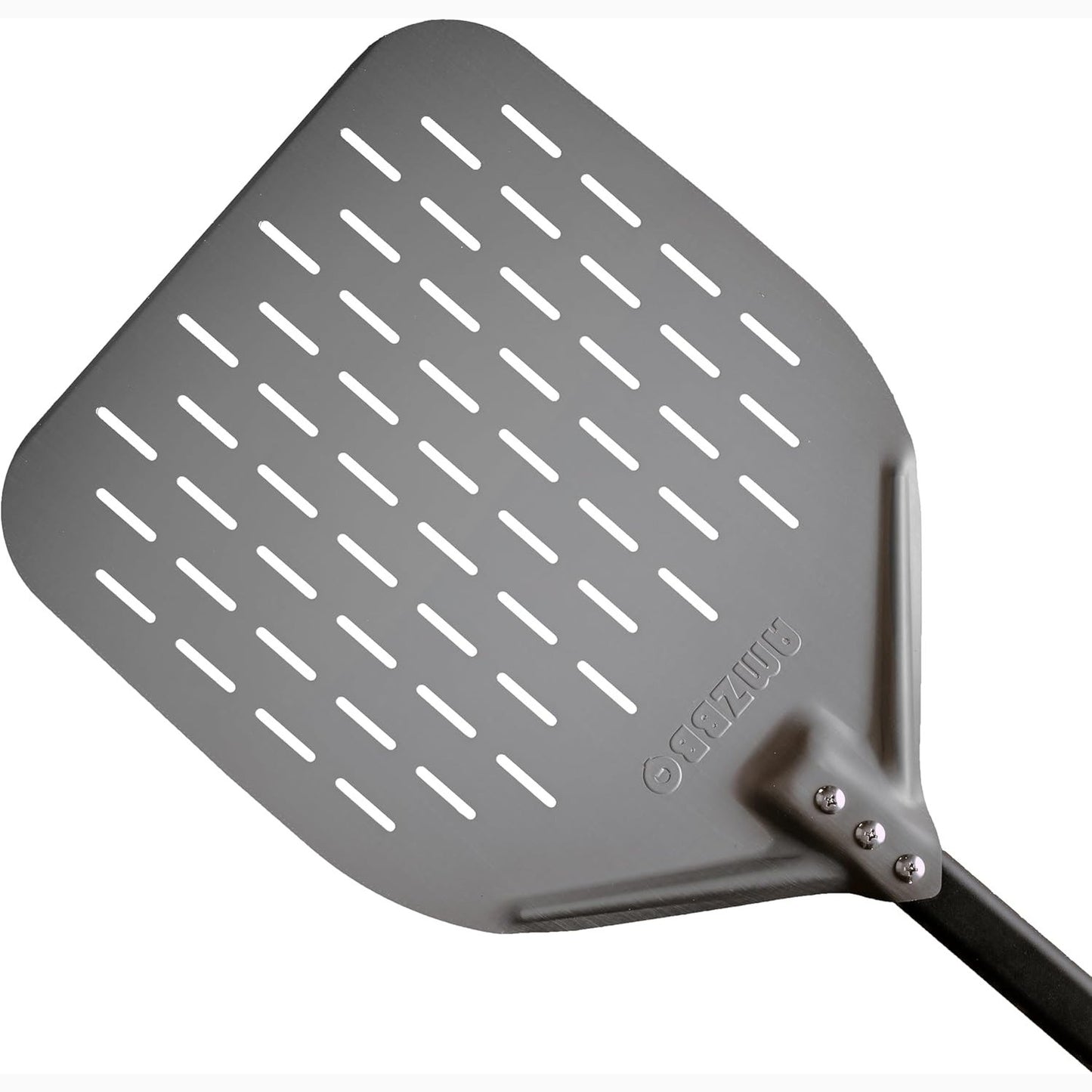 277487 - AMZBBQ® Lopë Pice Premium - Lopë Pice e Shpuar 30 x 30 x 66 cm, Bërë nga Alumini i Anodizuar për Rrëshqitje të Lehtë mbi Gurët e Picës - Dhuratë Aksesori i Skarës për Burra