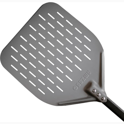 277487 - AMZBBQ® Lopë Pice Premium - Lopë Pice e Shpuar 30 x 30 x 66 cm, Bërë nga Alumini i Anodizuar për Rrëshqitje të Lehtë mbi Gurët e Picës - Dhuratë Aksesori i Skarës për Burra