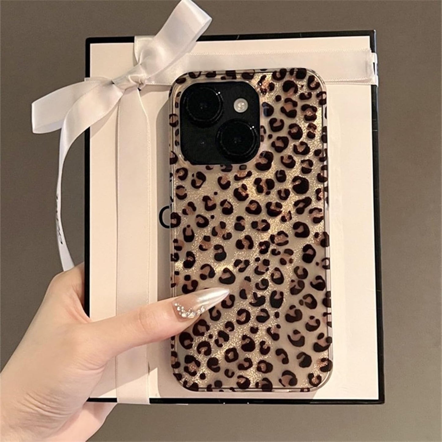 277206 - Mbrojtëse për iPhone 15, dizajn leopardi dhe gepardi, TPU rezistente ndaj goditjeve dhe ujit, ngjyrë ari