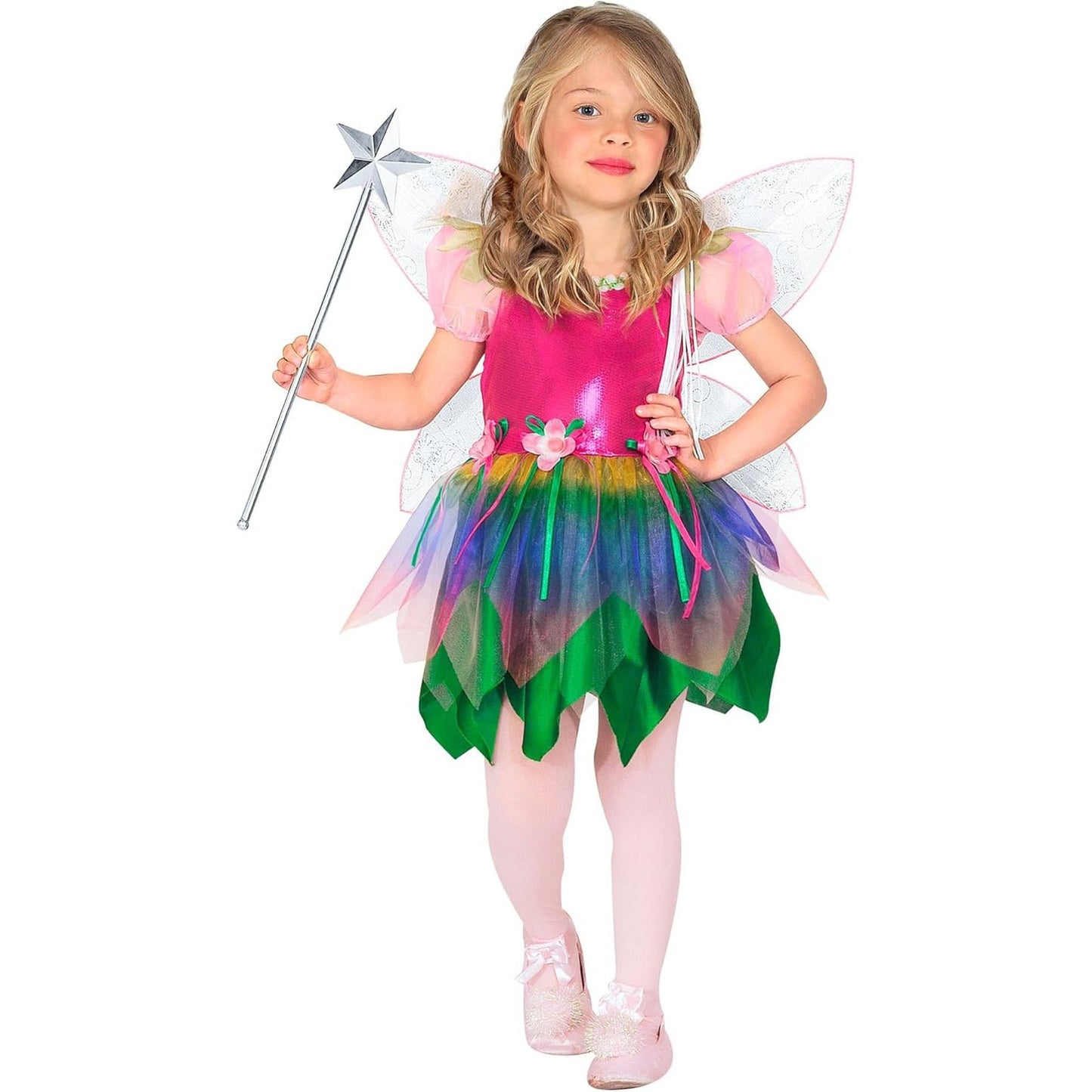 47050 - WIDMANN MILANO - Kostum Rainbow Fairy për Fëmijë me Fustan dhe Krahë