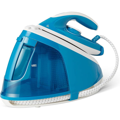 288251 - AMAZON BASICS Stacion hekurosjeje me avull – Pompë 6 bar – Fuqi avulli 240g/min – Prodhim avulli 120g/min – Rezervuar 1.5L – 2400W – I bardhë/blu