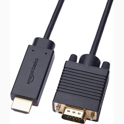 274314 - AMAZON BASICS Kabllo HDMI (Burim) në Kabllo VGA (Ekran), 6 këmbë, e zezë