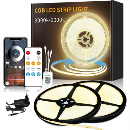 239334 - YEWHALE Shirit LED COB 3000K i Bardhë i Ngrohtë, Kontroll me Aplikacion dhe Telekomandë, Set 30M, Dritë e Ndritshme për Dekorim DIY