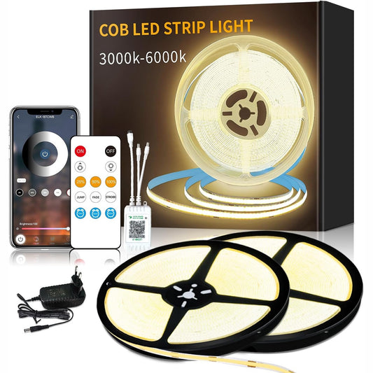 239334 - YEWHALE Shirit LED COB 3000K i Bardhë i Ngrohtë, Kontroll me Aplikacion dhe Telekomandë, Set 30M, Dritë e Ndritshme për Dekorim DIY