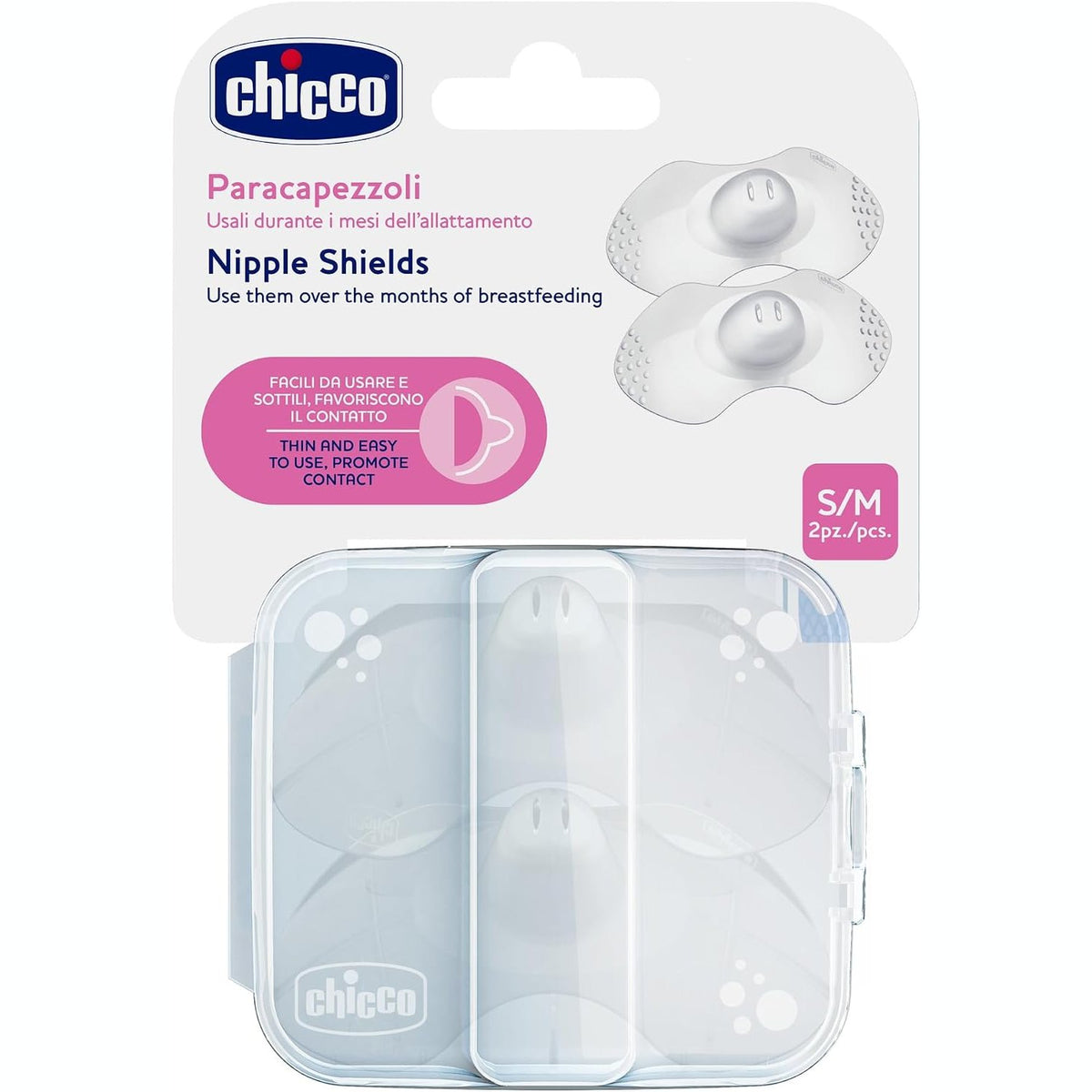 298662 - CHICCO - Mbrojtëse Thithkash Silikoni S/M, transparente