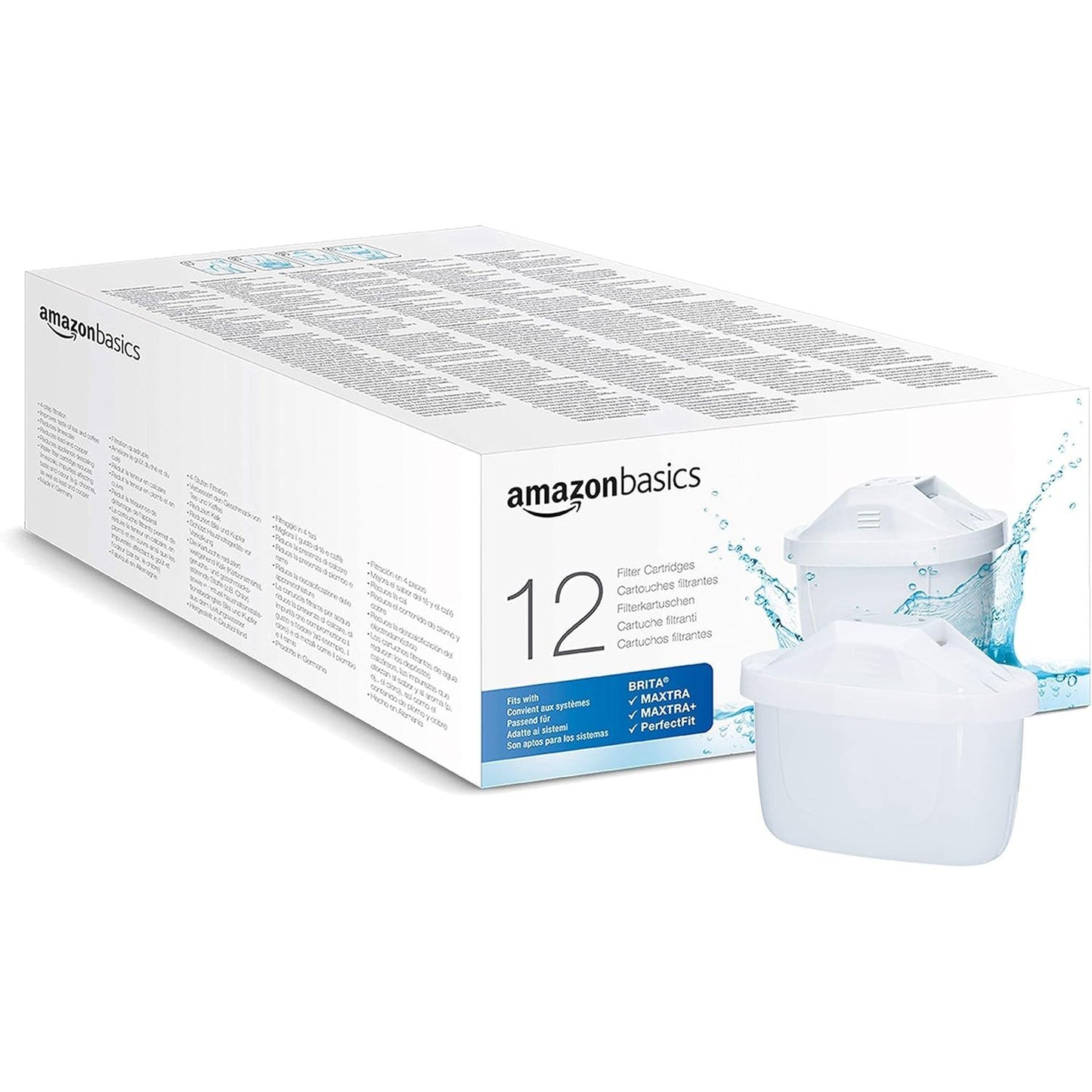 226860 - AMAZON BASICS Filtra Uji, Pako me 12 Copë, Përshtatshme për Kanat BRITA dhe Amazon Basic