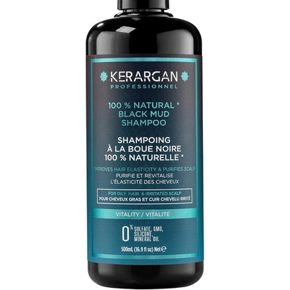 317196 - KERARGAN - Shampo Rigjallëruese me Baltë të Zezë të Detit të Vdekur për Flokë të Yndyrë dhe Skalp të Irrituar - 500ml