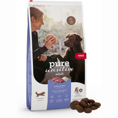 251439 - MERA Pure Sensitive Lamb & Oriz, ushqim i thatë për qen të ndjeshëm, 4 kg, pa grurë dhe sheqer