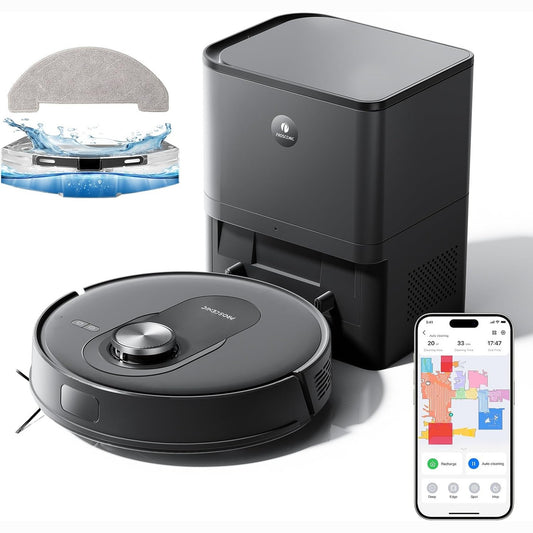 245004 - PROSCENIC Fshesë me korrent robotike Q8 Max me hartëzim, 5000 Pa/200 min, Zbrazje automatike e pluhurit, Navigim LiDAR, Kundër ngatërrimit të qimeve, APP/Alexa/Wifi