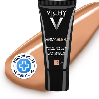 271687 - VICHY Fondatinë Korrektuese Dermablend Fluid, Mbulim i Lartë, Mbajtje 16 Orë, Nuanca: 45, 30 ml