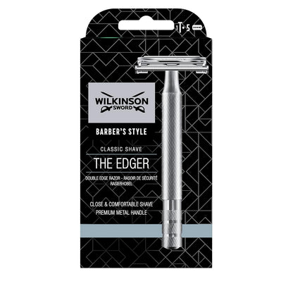317563 - WILKINSON SWORD The Edger Barber's Style, brisk për burra, brisk sigurie + 5 tehe me dy tehe