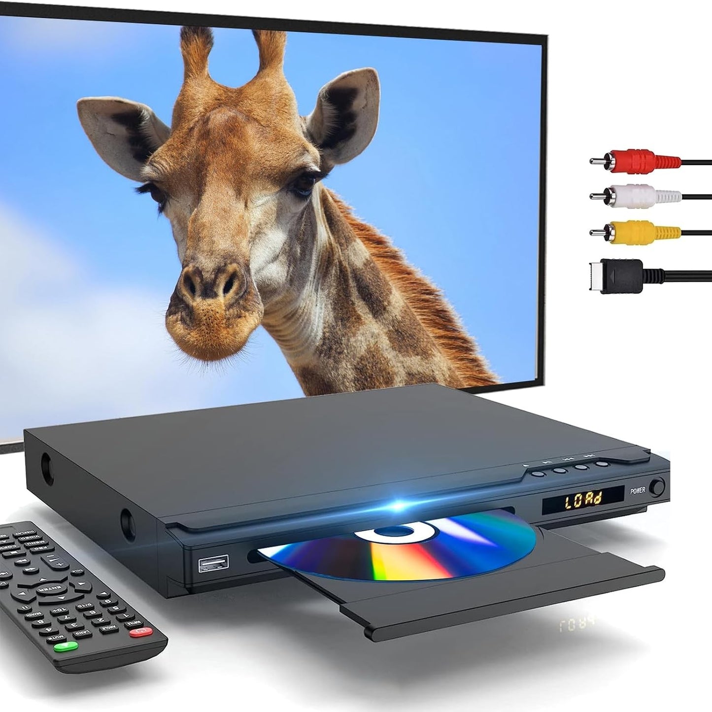 189250 - SONY DVD Player HDMI për TV, 1080P, mbështetje PAL/NTSC, CD Player pa Rajon, me Porta Karaoke, Hyrje USB, Kabllo HDMI dhe AV