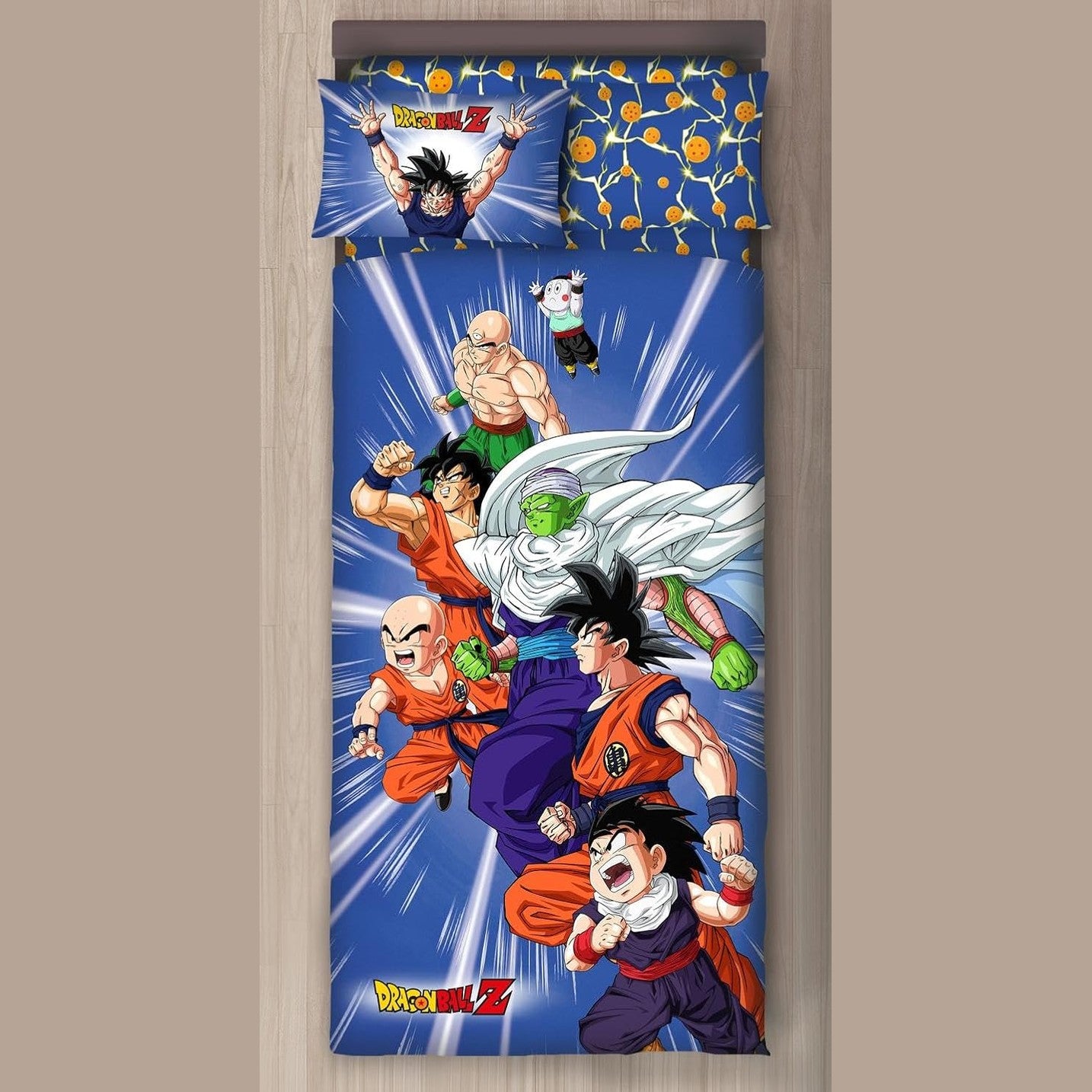 187417 - NOVIA - Set Krevatesh Tek 'Dragonball' - Material 100% Pambuk, Licencuar nga Disney, Printim Shumëngjyrësh, I Lehtë për t’u Larë, I Rehatshëm dhe i Këndshëm për Lëkurën