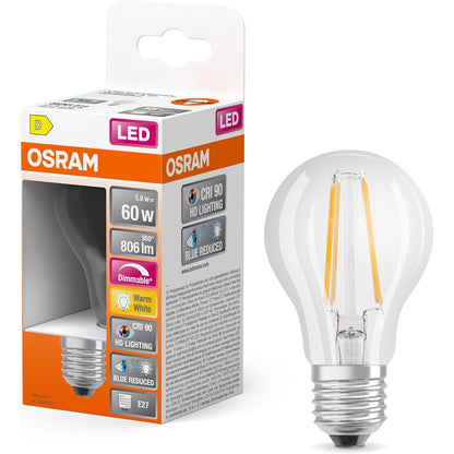 225035 - OSRAM Llampë LED Superstar, Errësim dhe CRI90, Bazë E27, 2700K, 806 lumen, Zëvendësim për 60W, Pako me 1