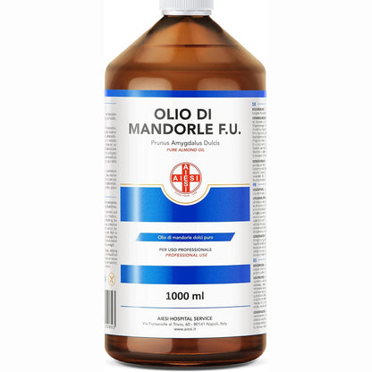 272003 - AIESI® Vaj bajamesh i ëmbël 100% i pastër FU, 1000ml, i presuar në të ftohtë, për përdorim farmaceutik, ushqimor, kozmetik dhe dermatologjik, Prodhuar në Itali