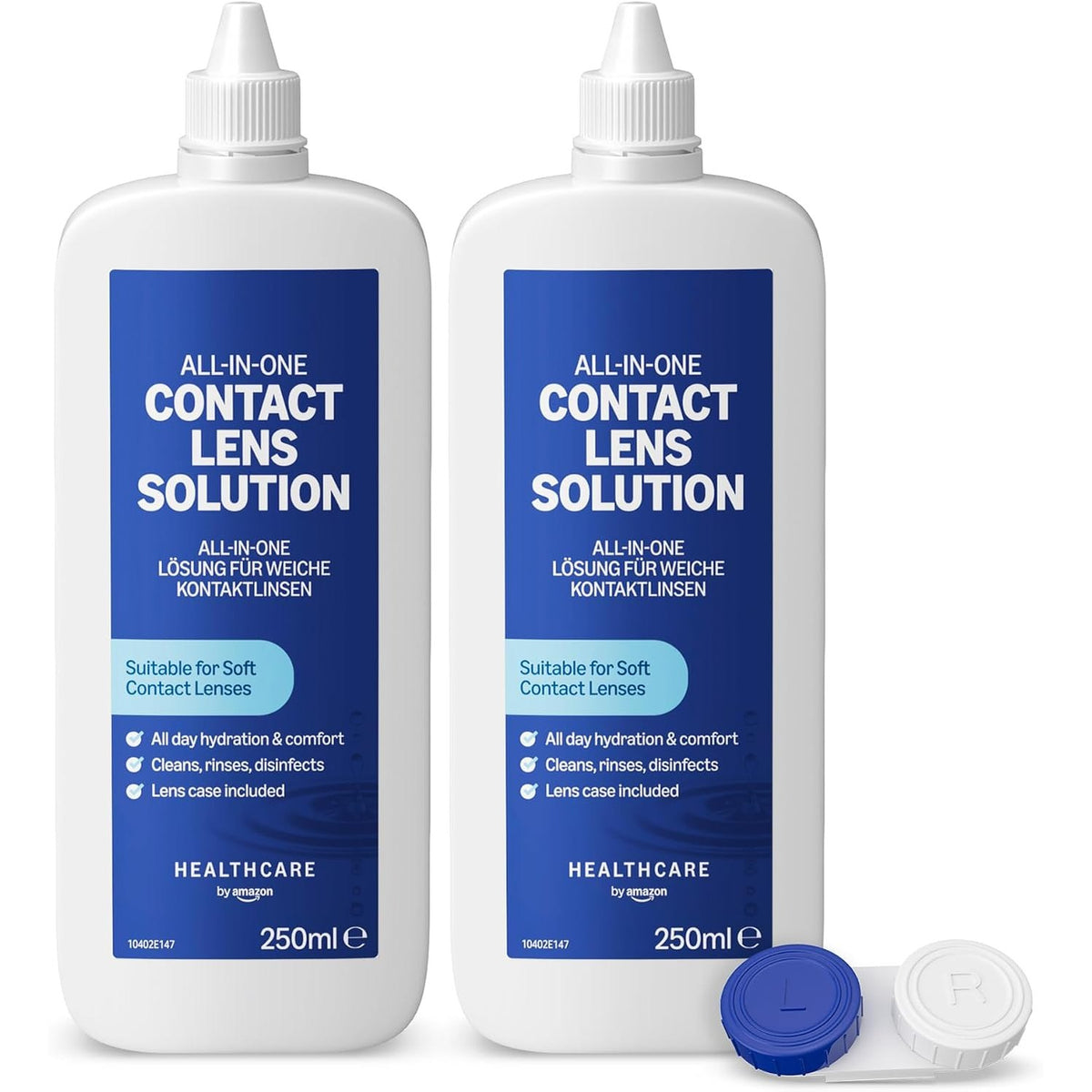306956 - Amazon Tretësirë e Butë për Lente Kontakti, Bio-tolerante për Sy të Ndjeshëm, 2 x 250 ml, Përshtatshme për Kutia Postare