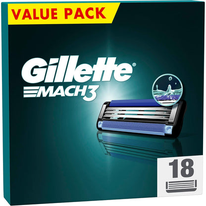321061 - GILLETTE Mbushje tehësh brisku Mach3 për meshkuj, 3 tehe, 18 copë, tehe më të forta se çeliku