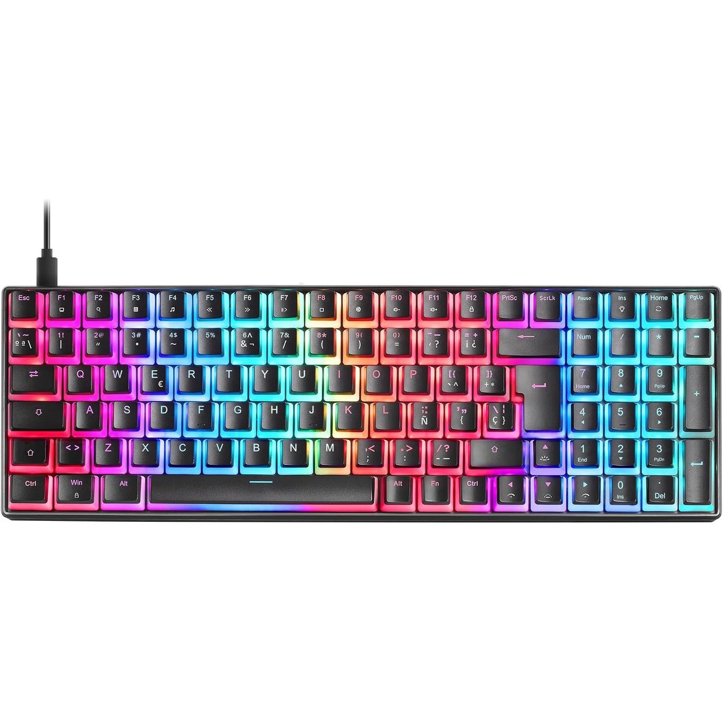 266075 - MARS GAMING MKULTRA - Tastierë Mekanike RGB, 96%, Ndërprerës Outemu SQ Kafe, Spanjisht, e zezë