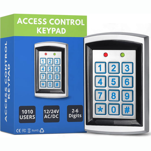 231159 - SECUREMYDOOR Tastiera e Kontrollit të Afërsisë për Përdorim të Brendshëm dhe të Jashtëm, 12-24V, Alumin i Derdhur, ruan 1000 karta dhe kunja, çelësa me ndriçim nga prapa, rezistente ndaj motit IP65
