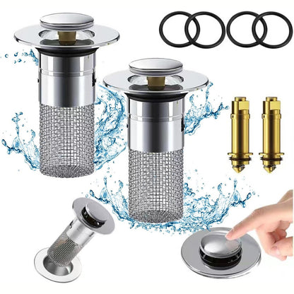 229901 - Tapë lavamani, tapë për kullues 34-40 mm, tapë kulluese lavamani me sitë flokësh, sitë universale kulluese për dush, kullues i shpejtë (me filtër flokësh)
