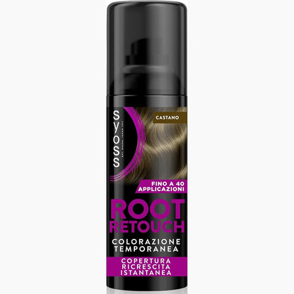 272344 - SYOSS Root Retouch Sprej për Ngjyrë të Përkohshme të Flokëve, Kafe 120 ml, Retushon flokët gri, rezistentë ndaj shiut dhe djersës, Deri në 40 aplikime