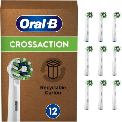 316622 - ORAL-B Kokë furçe dhëmbësh Cross Action për furçë dhëmbësh elektrike, pako me 12, Paketim i pajtueshëm me Letterbox