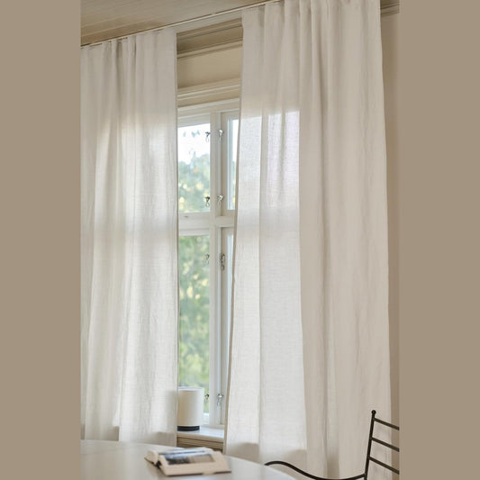 260078 - JOTEX - Set Perdesh Shumëfunksionale LINA Linen-Mix me 2 copë, Dimension 135 x 300 cm, E Bardhë Natyrale