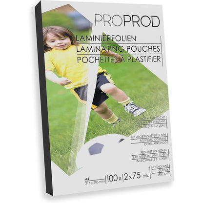 320356 - PROPROD Qese Laminimi me Shkëlqim 75/80 mikronësh, Madhësia A4, Pako me 100 copë