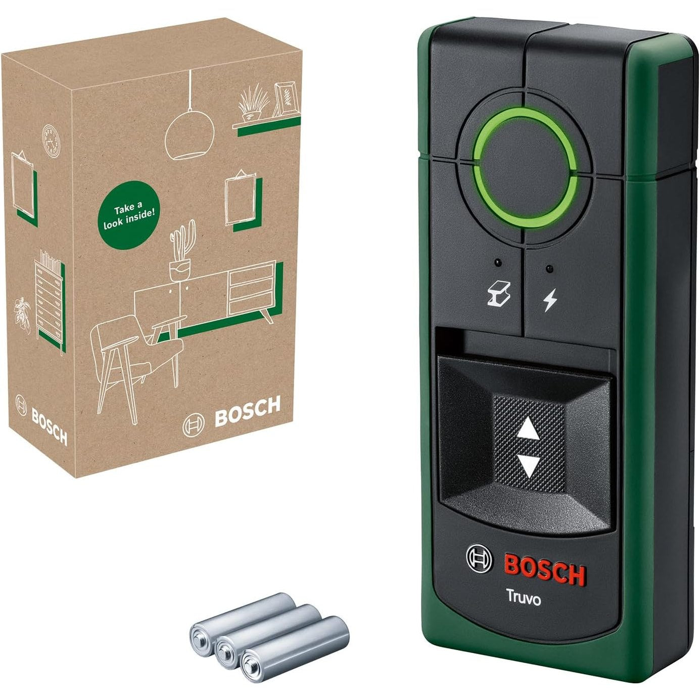 292853 - BOSCH Lokator i gjeneratës së dytë Truvo, funksionim i thjeshtë me një buton, skaner muri deri në 70 mm, në kuti tregtare elektronike