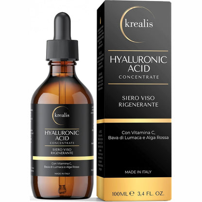 272468 - KREALIS - Serum për Fytyrën 100ml me Acid Hialuronik PURE, me Vitaminë C, llum kërmilli dhe alga të kuqe, hidratues ideal