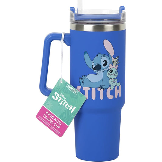 200357 - PALADONE Filxhan Termos me Licencë Zyrtare Disney Stitch, Materiali Kashtë, Kapaciteti 900ml, Ngjyra Blu, Përdoret për Kafe ose Çaj të Ftohtë, Artikull i Kulturës Pop për Adhuruesit