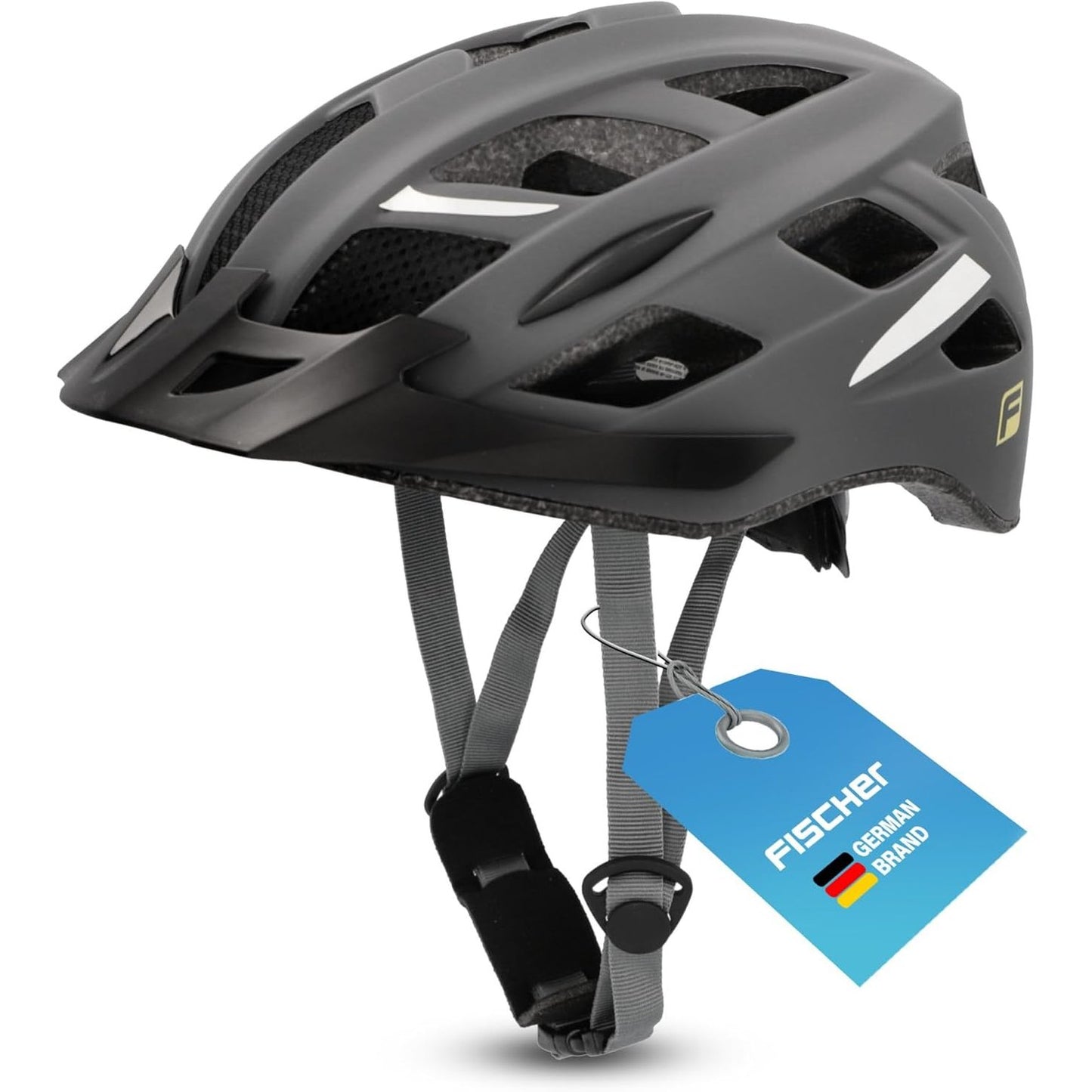 293806 - FISCHER Helmetë Biciklete për të Rritur, L/XL, 58-61cm, Gri, me Sistem Unazash të Brendshme të Ndriçuara