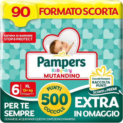 335849 - PAMPERS Pampers Baby Dry Pantallona XL, Madhësia 6 (15+ kg), 90 pelena për fëmijë
