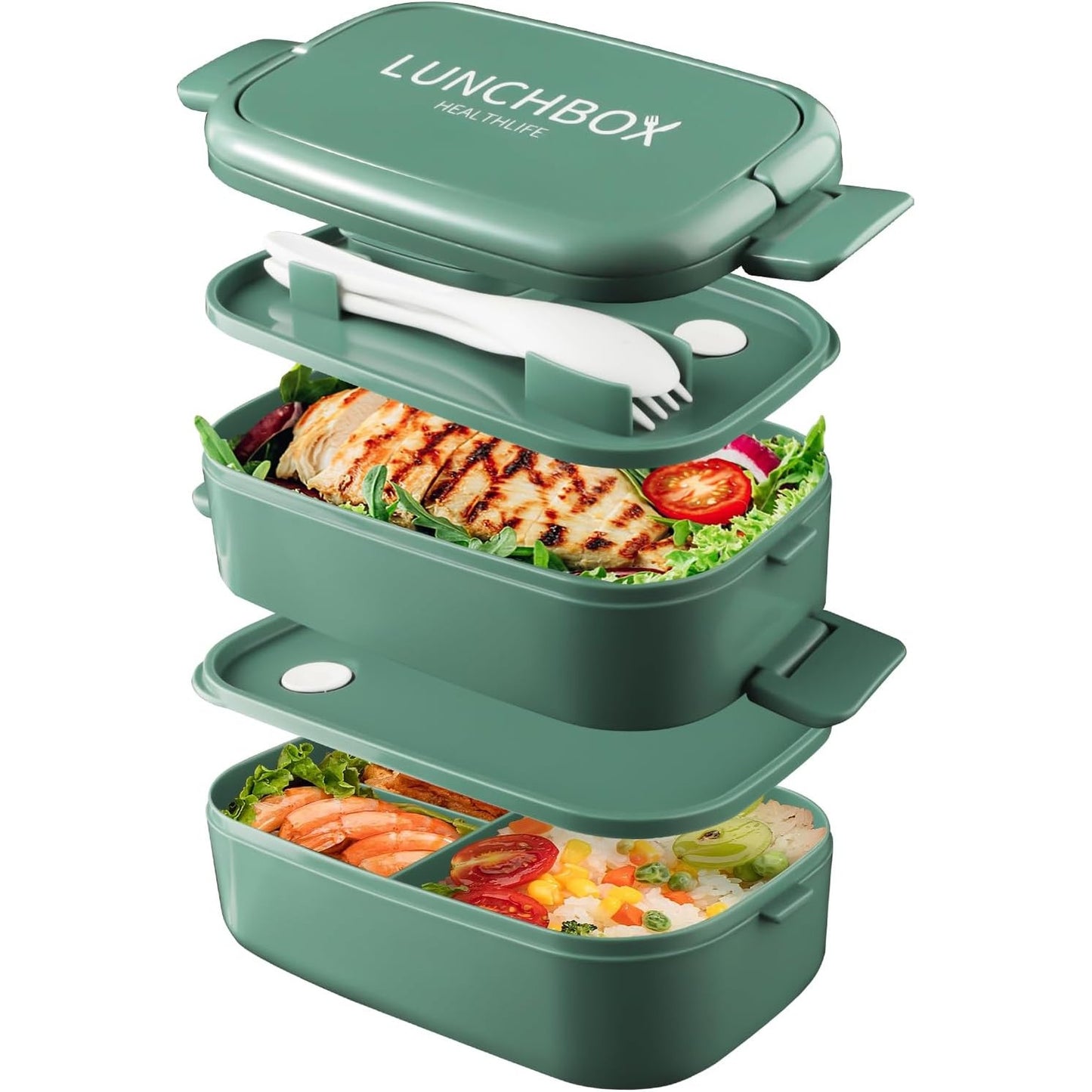 215987 - BEEPTRUM Kuti Drekash Bento, 1400 ml me 4 ndarje, e sigurt për mikrovalë dhe lavastovilje