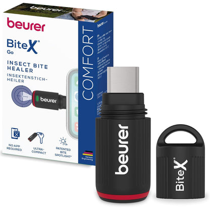 275393 - BEURER BiteX Go Deep Shërues Elektrik i Pickimeve të Insekteve, stilolaps ngrohës për Android dhe iPhone (USB-C), me dritë