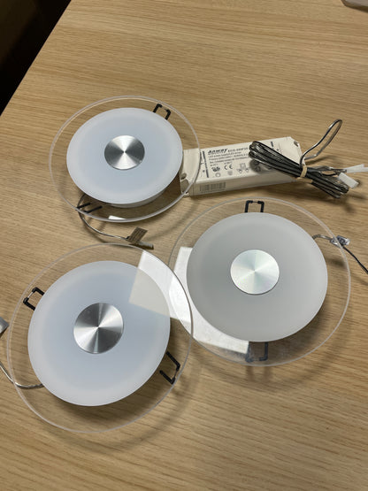 105059 - PAULMANN Set llambash incasso 92543 Premium, Faretto Incasso LED Whirl Rot., Kapaciteti 3x6W 18VA, Dimenzionet 150mm, Materiali Alu/Akr