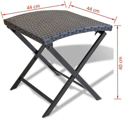 244814 - vidaXL Stol i Palosshëm prej Polietileni Ratani i Zi 40cm