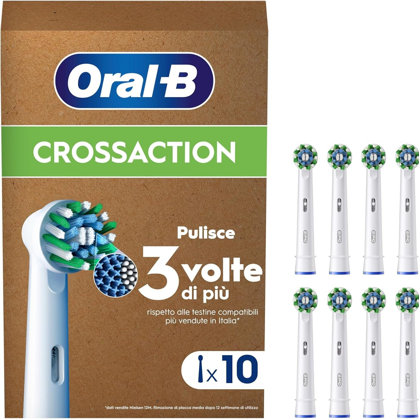 289689 - ORAL-B Koka Furçash Zëvendësuese PRO CrossAction, të Bardha, 10 copë