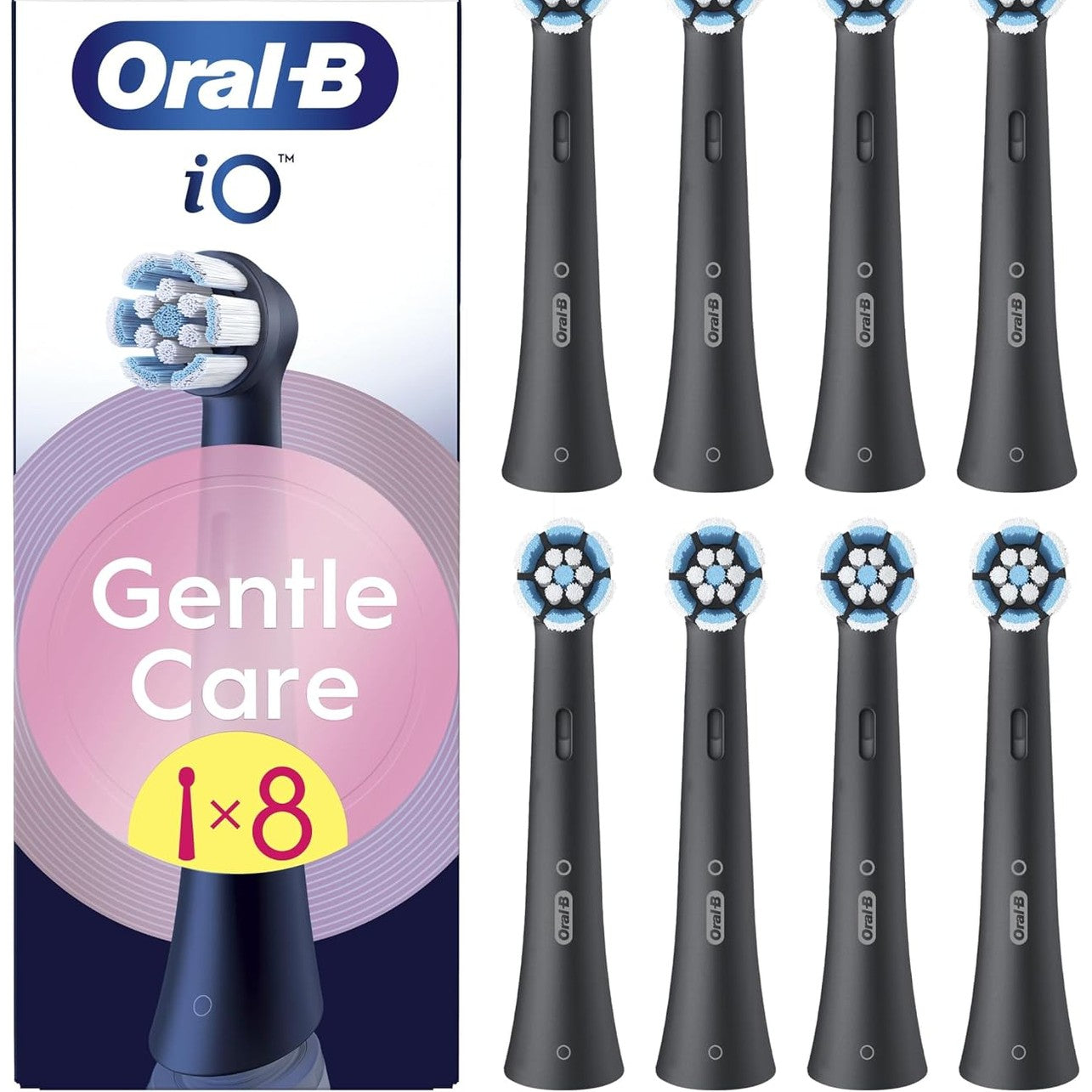 289510 - ORAL-B Koka Zëvendësuese iO Gentle Care, të Zeza, 8 Koka për Mishra të Ndjeshme