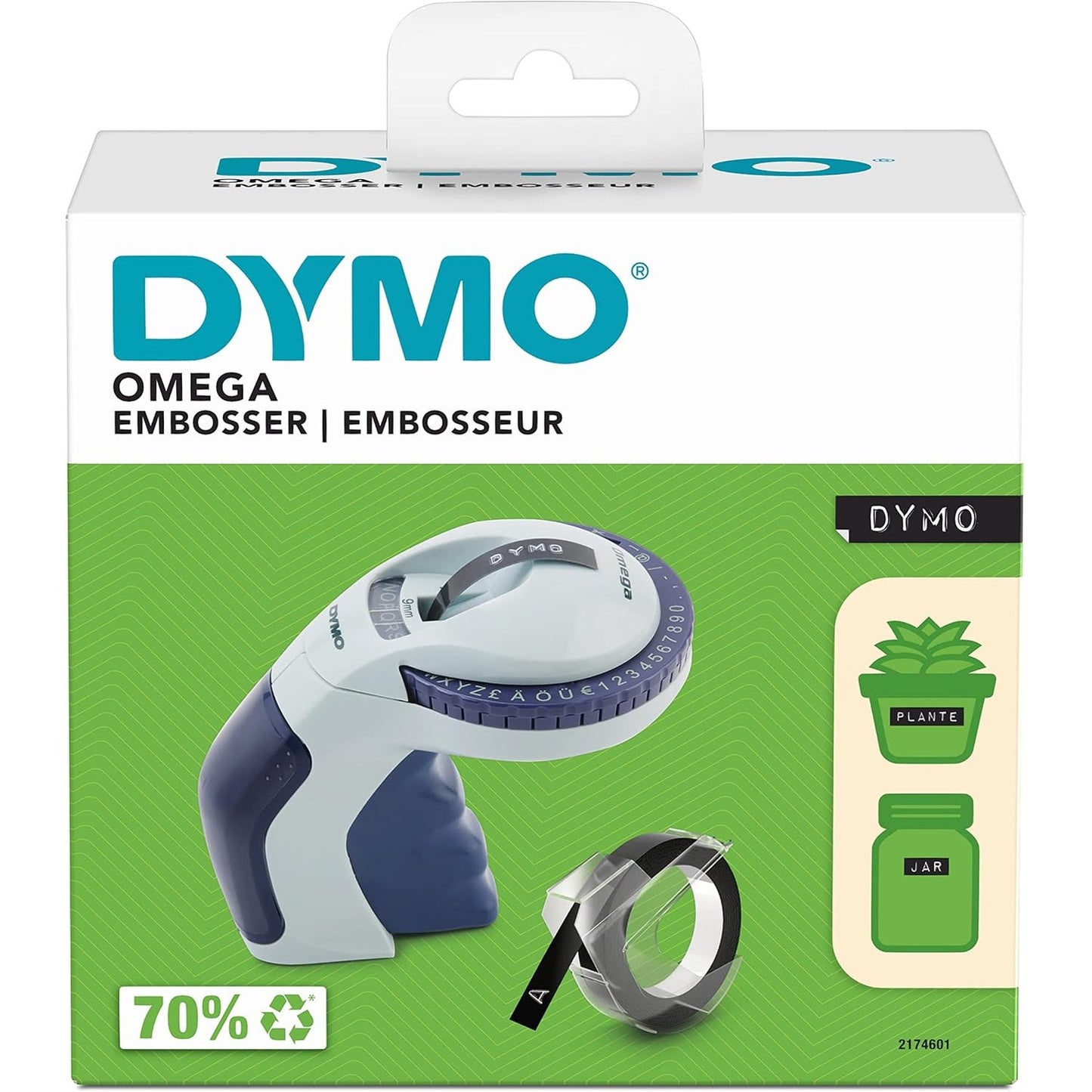 274113 - DYMO Makinë për krijimin e etiketave Omega | Makinë e vogël për krijimin e etiketave me sistem rrotullimi dhe klikimi dhe dizajn ergonomik | Për projekte shtëpiake, artizanale dhe hobi (£/€ÄÖ dhe Ü)