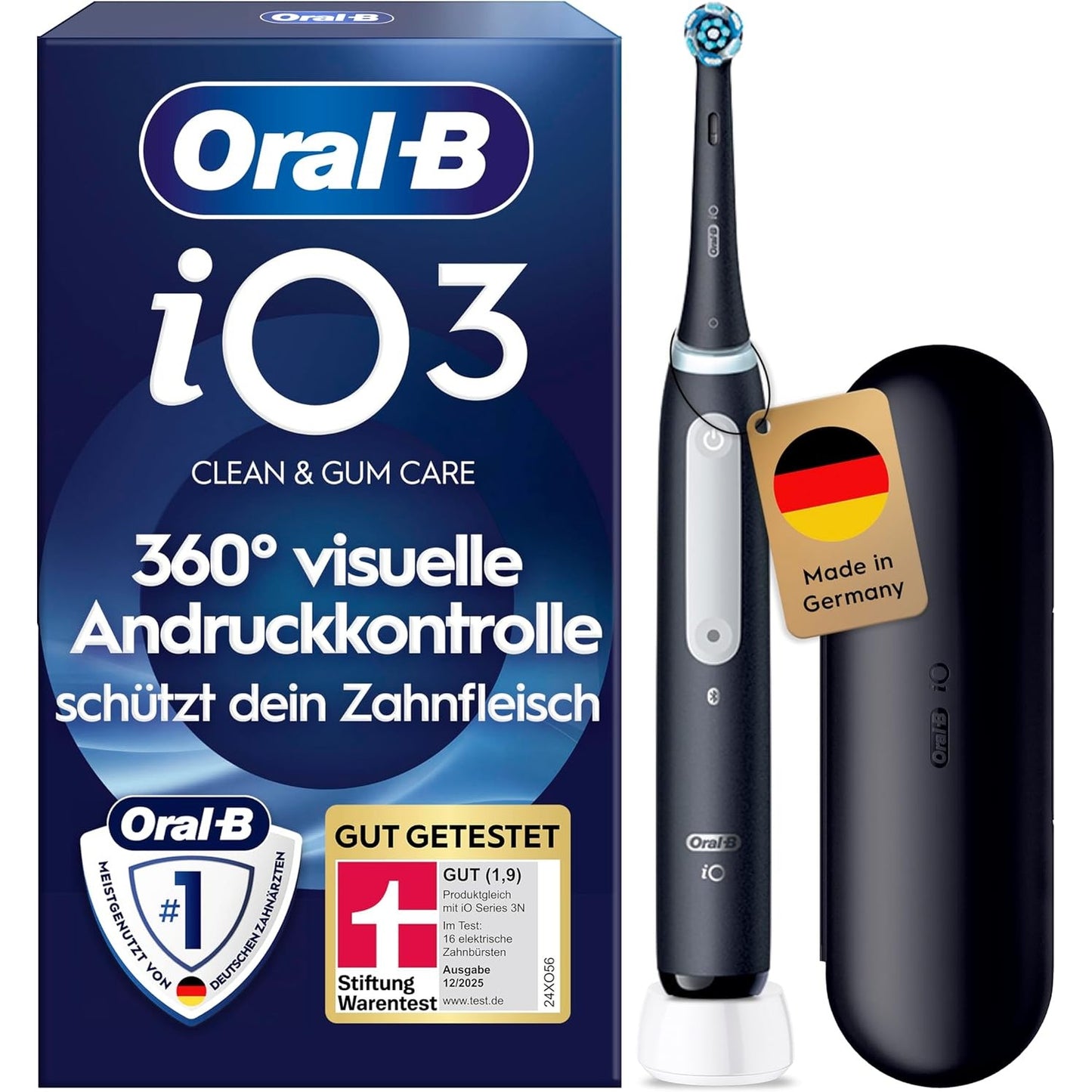 289419 - ORAL-B Furçë dhëmbësh elektrike iO Series 3, e zezë, 2D teknologji, 3 nivele intensiteti, 1.5 orë jetë baterie