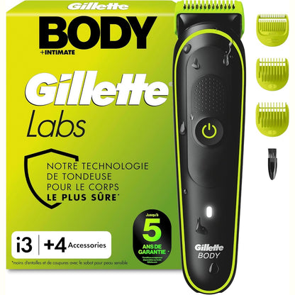 302828 - GILLETTE LABS Makinë prerëse për trupin + intim i3 për meshkuj, e zezë/e gjelbër